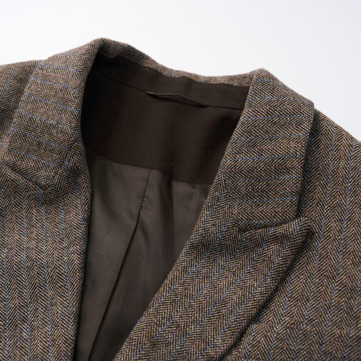 ROMI STUDIO“棕标甄选”绵羊毛混纺人字暗纹直身西装外套 431WS047 商品图2