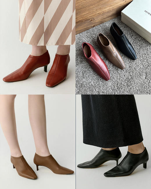 现货 THS 9.23-限时 之家 新款巨舒适弹力羊皮 秀气小方头高跟方跟皮鞋 高跟鞋 3色 BZ1209 商品图0