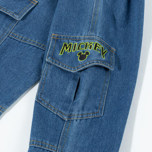 迪士尼【多口袋米奇牛仔裤】24秋季新款男童运动休闲束脚裤百搭学生裤ZD3DK026 商品图4