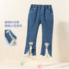 贝贝怡【软糯牛仔喇叭裤】24秋新款女童花边修身中大童微喇百搭长裤ZB3DK077 商品缩略图0