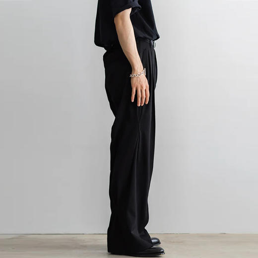 KHOKI Pleat detali pants  羊毛宽松褶皱长裤 商品图1