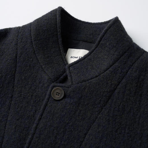 ROMI STUDIO“自我轮廓”*绵羊毛暗纹立领宽松毛呢外套 441D3018 商品图2