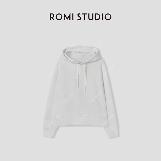 ROMI STUDIO“简约随性”*高支棉肤感宽松连帽抽绳卫衣 431V2087 商品图0