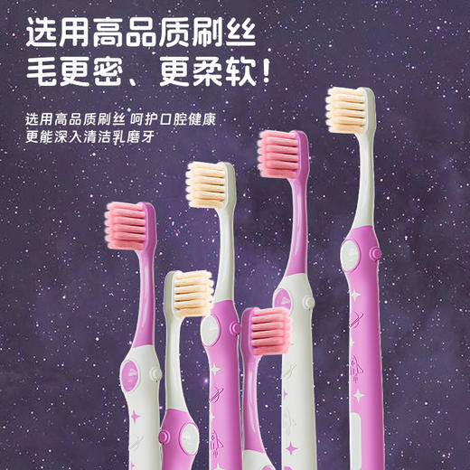 「9.9到手6支！抖音同款」儿童牙刷6支装 6-12岁卡通太空人宝宝家庭细软毛牙刷宝宝洗护 商品图1