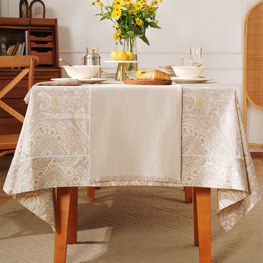 米灰系列桌旗餐垫轻奢高端田园复古茶几高级感 商品图0