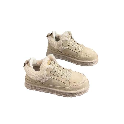 【保暖舒适透气！加绒保暖雪地靴】整体鞋型简单时尚，上脚衬托气质，鞋面点缀，凸显气质时尚百搭，一体加绒加厚雪地靴，棉鞋低筒棉靴L 商品图4