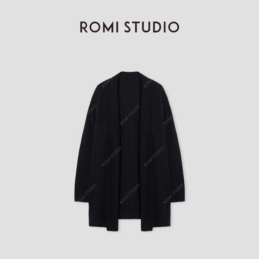 ROMI STUDIO“松弛高知”7针单边*绵羊毛软糯长开衫 432WS128 商品图0
