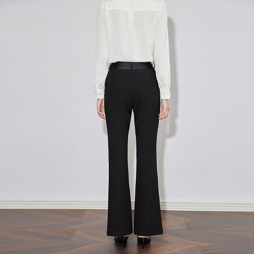 【高货】全新升级【铂金会员220/天猫299/差价79】(20312) 洛诗琳新款通勤喇叭裤女开叉修身显瘦拼接腰头时髦西装裤 商品图4