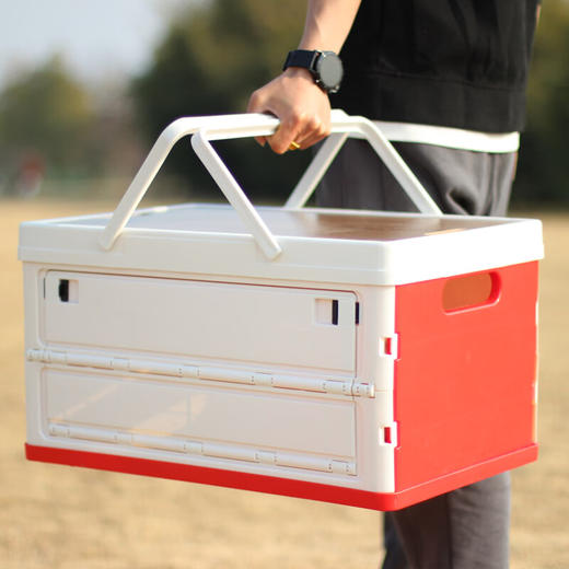 【小家电】趣游帮侧开提手木盖款折叠收纳箱55L Q55-CT HF 商品图0