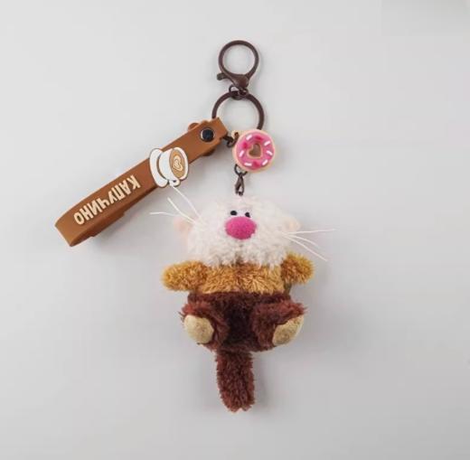 咖啡喵呜“卡布奇诺”+心里，毛绒钥匙扣 商品图0