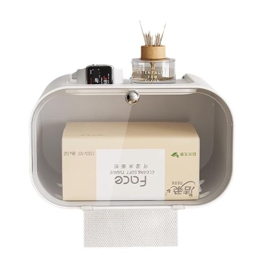 「加大容量！高颜值」卫生间纸巾盒 免打孔厕所卫生纸厕纸置物架壁挂卷纸抽收纳整理纸盒防水ins风 商品图4