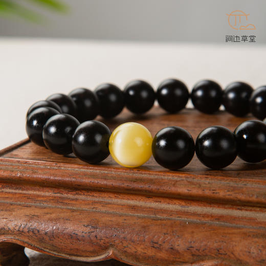 蜜蜡顶珠角乌家具老料制手串直径1.1cm 商品图2