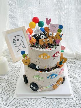 奥利奥童趣双层蛋糕（文字可改哦）