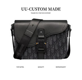 DIOR迪奥 可调节肩带翻盖开合Oblique印花 粒面牛皮革 马鞍包信使包斜挎包单肩包（CB）