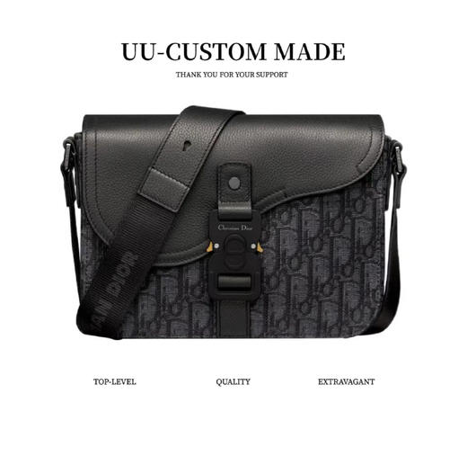 DIOR迪奥 可调节肩带翻盖开合Oblique印花 粒面牛皮革 马鞍包信使包斜挎包单肩包（CB） 商品图0