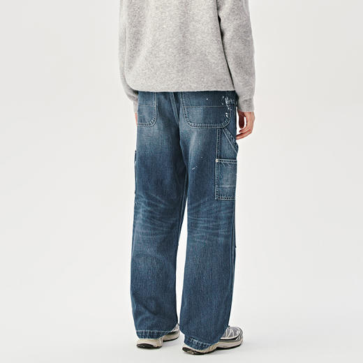 714street旗舰款美式复古泼墨水洗牛仔裤男24秋季新款宽松休闲裤 商品图2