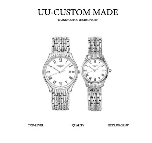 浪琴手表，代工厂渠道男款瑞士朗达515石英机芯，女款瑞士朗达585石英机芯！【男士礼物专区·情侣款】（XL） 商品图0