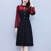 雀说新款时尚立领拼接复古显瘦假两件中长裙AL1131 商品缩略图2