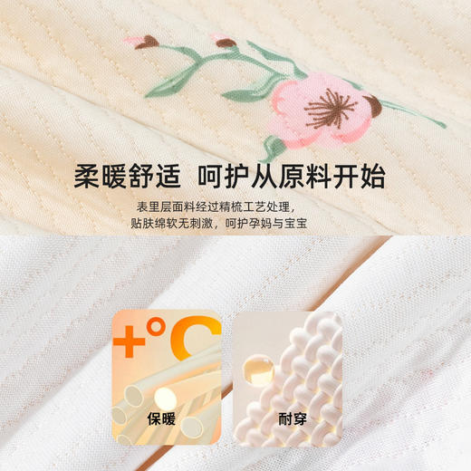 贝贝怡【便捷哺乳】秋冬新款夹棉V领长袖家居服套装孕妇哺乳产妇月子服ZB4DY001 商品图2