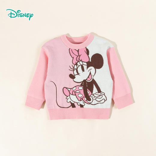 迪士尼【针织米妮软糯毛衣】女童秋季上新撞色儿童针织衫打底衫上衣秋装ZD3DS045 商品图1