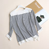 TG-TG03S331秋冬真丝莱赛尔条纹圆领长袖打底衫女 桑蚕丝针织衫T恤上衣 商品缩略图0