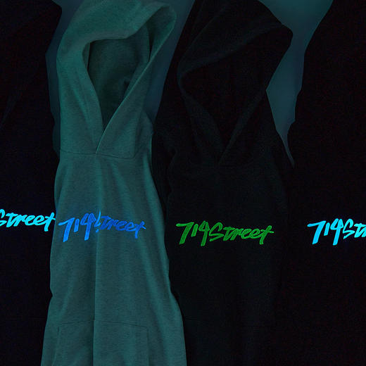714street夜光LOGO印花连帽卫衣男重磅420g秋冬新款帽衫宽松上衣 商品图2