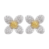 Oflye潮流饰品  气质四叶花朵耳环新款轻奢小清新满钻两戴耳钉女 商品缩略图4