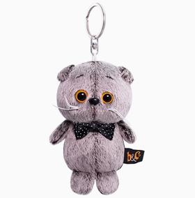 BUDIBASA巴迪宝思宝喜可猫+黑色蝴蝶结毛绒钥匙扣