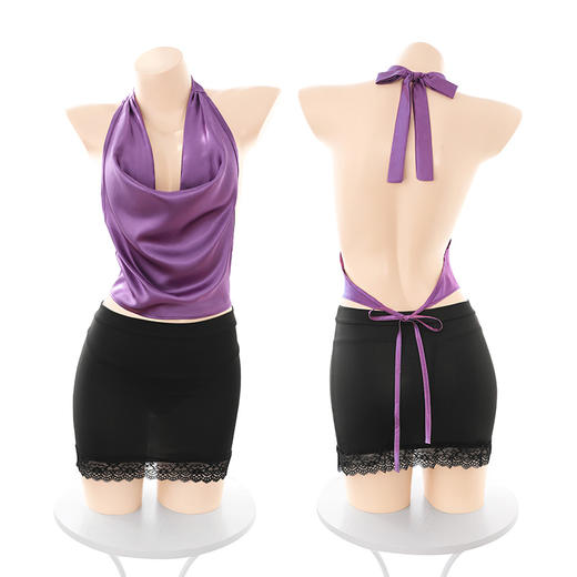 【情趣内衣】霏慕禁欲秘书长荡领裸背套装6511 商品图12