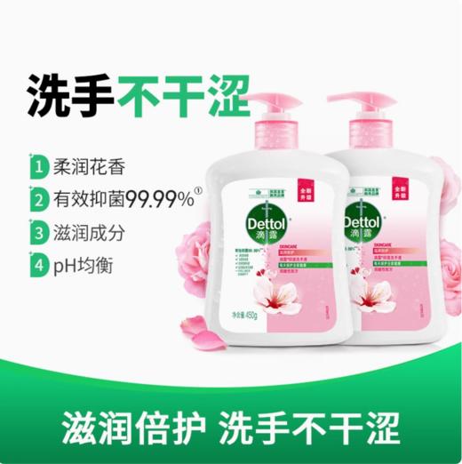 滴露洗手液450g*2瓶家用滋润抑菌杀菌消毒按压儿童正品 商品图0