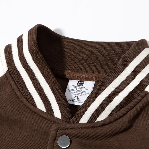 自由基地秋冬休闲宽松棒球服拼色插肩开衫320克外套男女情侣同款 NMJ-2020 商品图3