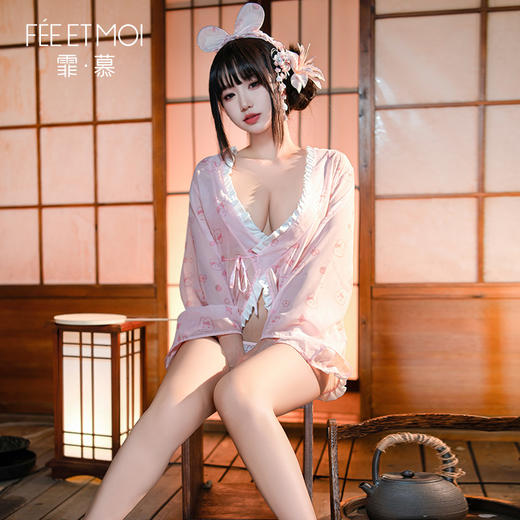 【情趣内衣】霏慕糯糯小兔叽私房印花和服6805 商品图9