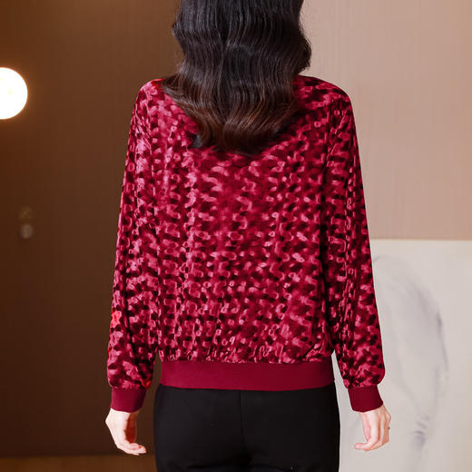 KQL 765G283金丝绒棒球服短外套大码休闲开衫夹克上衣 商品图2