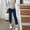 高腰弹力深蓝牛仔萝卜裤女秋季新款梨形身材显瘦裤子 商品缩略图0