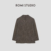 ROMI STUDIO“棕标甄选”绵羊毛混纺人字暗纹直身西装外套 431WS047 商品缩略图1