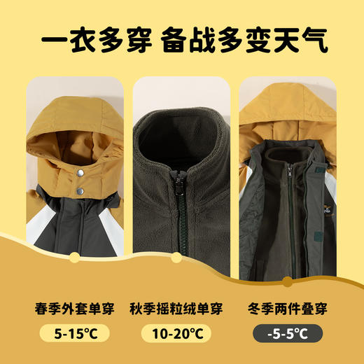 迪士尼【一衣三穿】24年秋冬款男童休闲运动保暖耐磨外套ZD3DS022 商品图4