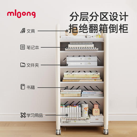 【冬日暖拥】曼龙mloong儿童可移动桌边书架家用储物架收纳架置梦星空绘本架 商品图3