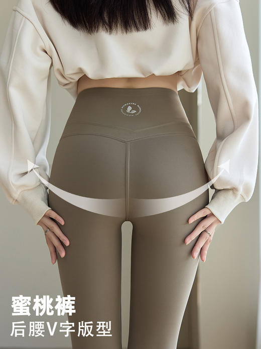 【蜜桃裤黑金提臀芭比裤】特厚紧身打底裤 秋冬加绒鲨鱼裤 保暖不卷边 商品图4