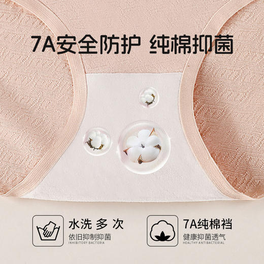 7A级抑菌提花纯棉裤3条装 V型高腰轻塑收腹 高弹提臀不勒不夹臀 柔软纯棉7A抑菌 美臀裤底裤内裤 商品图3