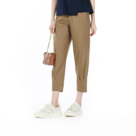 XXL1奇威弹力麻小收折松紧裤子 0HC0206025