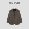 ROMI STUDIO“棕标甄选”绵羊毛混纺人字暗纹直身西装外套 431WS047 商品缩略图0