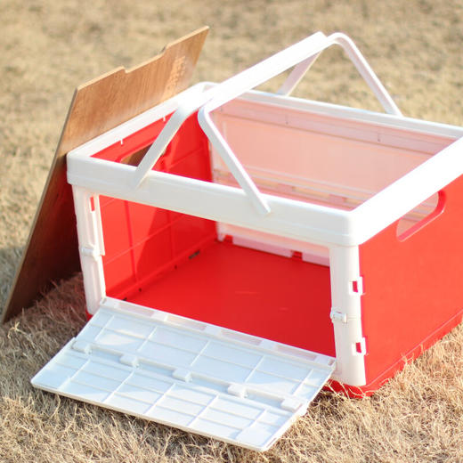 【小家电】趣游帮侧开提手木盖款折叠收纳箱55L Q55-CT HF 商品图1