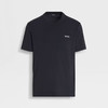 【二】ZEGNA 杰尼亚 男士字母刺绣徽标棉质圆领短袖T恤 深蓝色 E7360A5 B760 B09 商品缩略图0