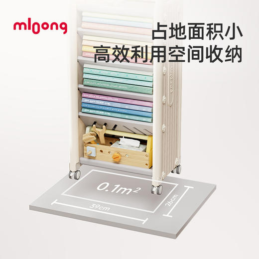 【冬日暖拥】曼龙mloong儿童可移动桌边书架家用储物架收纳架置梦星空绘本架 商品图2