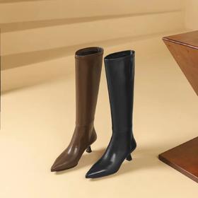 westory2024年秋冬新款优雅风细高跟百搭时装高靴W24DQ84421