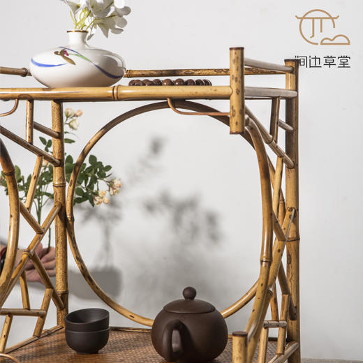 手工竹编照月文人茶棚 商品图2