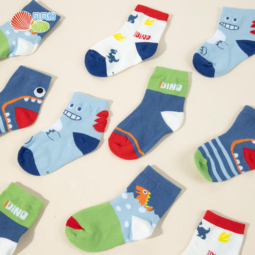 贝贝怡男童春秋四季儿童袜（5双装） 商品图2