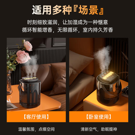 秋冬【新款3L三喷头喷雾加湿器】USB家用卧室空气增湿机 大容量夜灯加湿器 商品图0