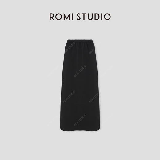 ROMI STUDIO“率性从容”*植物纤维松紧腰修身半裙 431X5076 商品图0