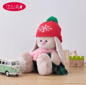 BUDIBASA巴迪宝思ZaikaMi兔+红色帽子和格子裙，23cm